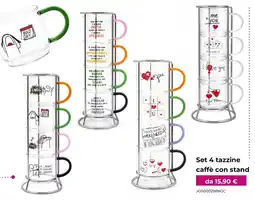 Kasanova Set 4 tazzine caffè con stand offerta