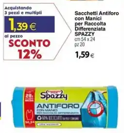 Docks Cash&Carry Sacchetti Antiforo con Manici per Raccolta Differenziata Spazzy offerta