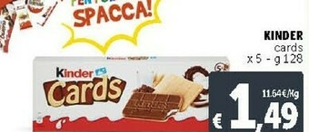 Deco Supermercati Kinder cards offerta