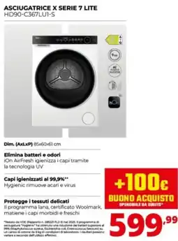 Comet Asciugatrice X Serie 7 Lite offerta