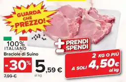 Carrefour Braciole di suino offerta