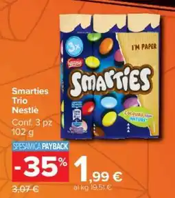 Carrefour Smarties Trio Nestlè offerta