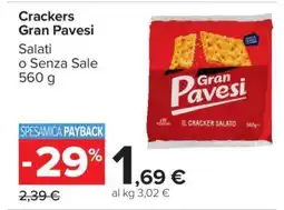 Carrefour CRACKERS GRAN PAVESI offerta