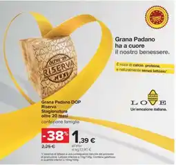 Carrefour Grana Padano DOP Riserva Stagionatura Oltre 20 mesi offerta