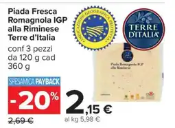 Carrefour Piada Fresca Romagnola IGP alla Riminese Terre d’Italia offerta
