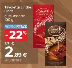 Carrefour Tavoletta Lindor Lindt offerta