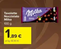 Carrefour Tavolette Nocciolato Milka offerta