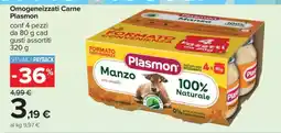 Carrefour Omogeneizzati Carne Plasmon offerta