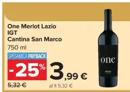 Carrefour One Merlot Lazio IGT Cantina San Marco offerta