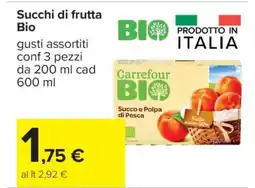 Carrefour Succhi di Frutta Bio offerta