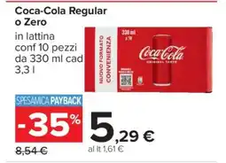 Carrefour Coca Cola Regular o Zero offerta