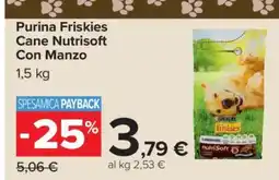 Carrefour Purina Friskies Cane Nutrisoft Con Manzo offerta