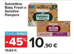 Carrefour Salviettine Baby Fresh o Sensitive Pampers offerta