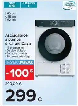 Carrefour Asciugatrice a pompa di calore Daya offerta