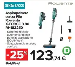 Carrefour Aspirapolvere senza Filo Rowenta X-FORCE 8.80 RH1832E0 offerta
