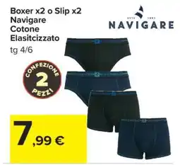 Carrefour Boxer x2 o Slip x2 Navigare offerta