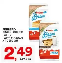 Sisa Ferrero Kinder Brioss Latte e Cacao offerta