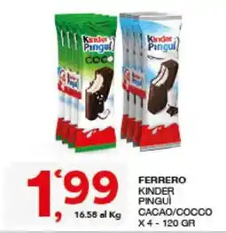 Sisa Ferrero Kinder Pinguì Cacao/Cocco offerta