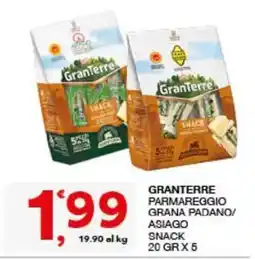 Sisa GranTerre Parmareggio Grana Padano/Asiago Snack offerta
