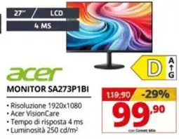 Comet Acer Monitor SA273P1BI offerta