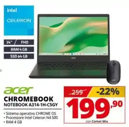 Comet Acer Chromebook Notebook A314-1H-C5GY offerta