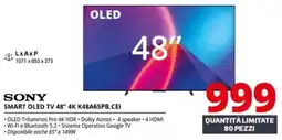 Comet Sony Smart OLED TV 48" 4K K48A65PB.CEI offerta