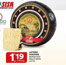 Sisa Asiago DOP Gallo Nero offerta