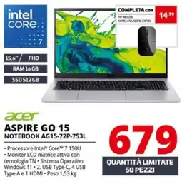 Comet Acer Aspire Go 15 Notebook offerta