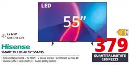 Comet Hisense SMART TV LED 4K 55" 55A69S offerta