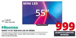Comet Hisense SMART TV 55" RGB MINI LED 4K 55ER8S offerta