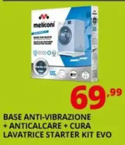 Comet Meliconi base anti-vibrazione + anticalcare + cura lavatrice starter kit evo offerta