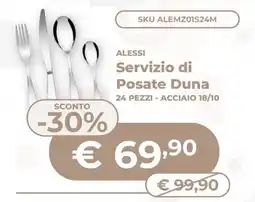 Mornati Paglia Alessi Servizio di Posate Duna offerta