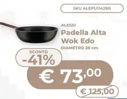Mornati Paglia Alessi Padella Alta Wok Edo offerta