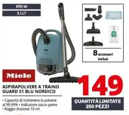 Comet Miele Aspirapolvere a traino Guard S1 Blu Nordico offerta