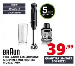 Comet Braun frullatore a immersione minipimer multi quicks mq30201mbk offerta