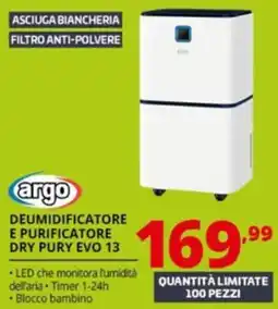 Comet Argo deumidificatore e purificatore dry pury evo 13 offerta