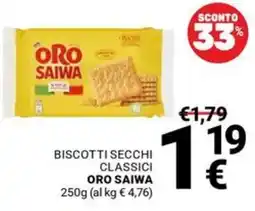 Supermercati Gulliver Biscotti secchi classici Oro Saiwa offerta