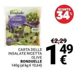 Supermercati Gulliver Carta delle insalate ricetta olive Bonduelle offerta