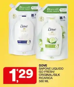 Sisa Dove Sapone Liquido Go Fresh/Original/Silk Ricarica offerta