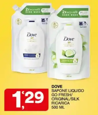 Dove Sapone Liquido Go Fresh/Original/Silk Ricarica