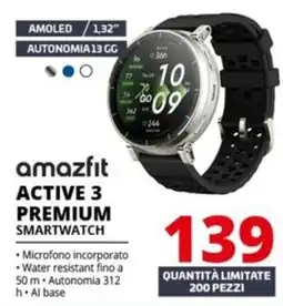 Comet Amazfit Active 3 Premium Smartwatch offerta