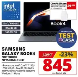 Comet Samsung Galaxy Book4 Notebook offerta
