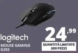 Comet Logitech mouse gaming G203 offerta