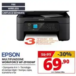 Comet Epson multifunzione Workforce WF-2910DWF offerta