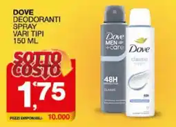 Sisa Dove deodoranti spray offerta