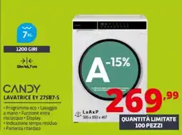 Comet Candy lavatrice EY 27SB7-S offerta