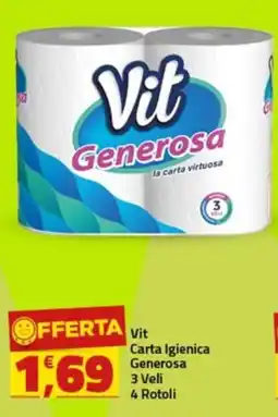 Supermercati Briò Vit Carta Igienica Generosa offerta