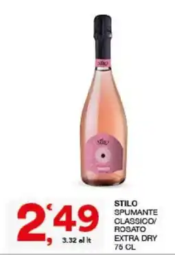 Sisa Stilo spumante classico rosato extra dry offerta