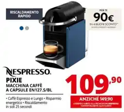Comet Nespresso Pixie macchina caffè a capsule offerta