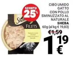 Supermercati Gulliver Cibo umido gatto con pollo sminuzzato al naturale Sheba Filets offerta